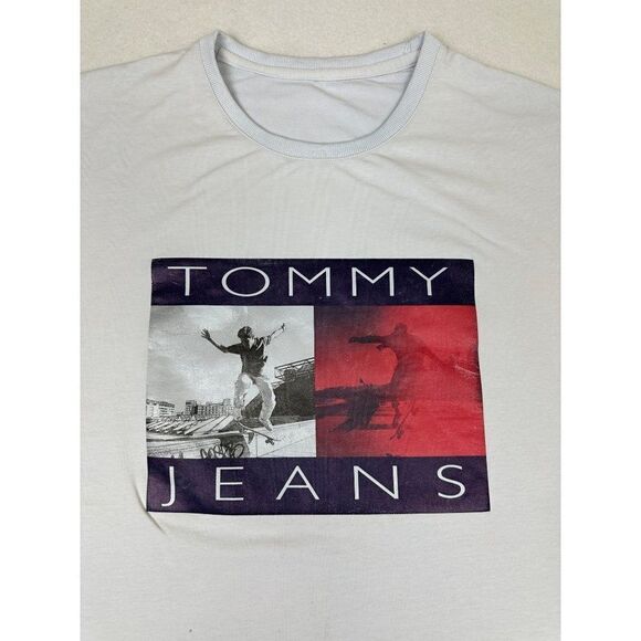 Vintage Y2K Tommy Jeans T-Shirt Light Blue - Picture 9 of 9